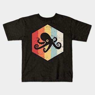 Retro Vintage Octopus Icon Kids T-Shirt